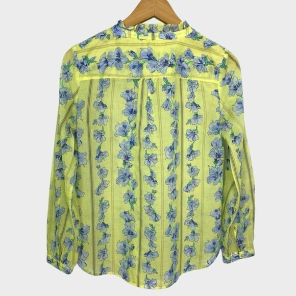 Talbots Floral Print Cotton Popover Blouse - Picture 4 of 8